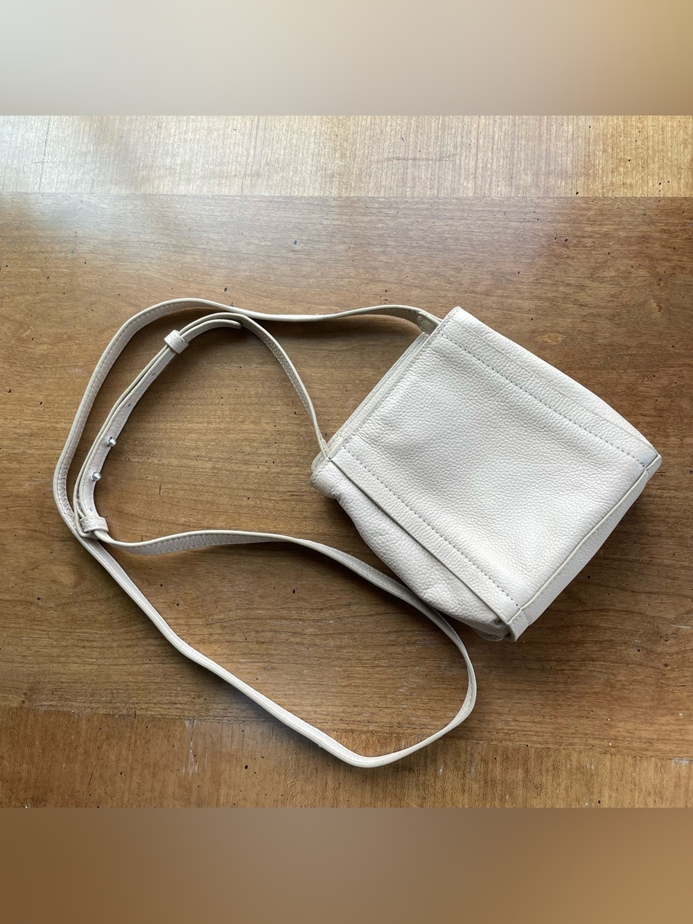 Lucky Brand Cream Leather Small Cross Body Bag